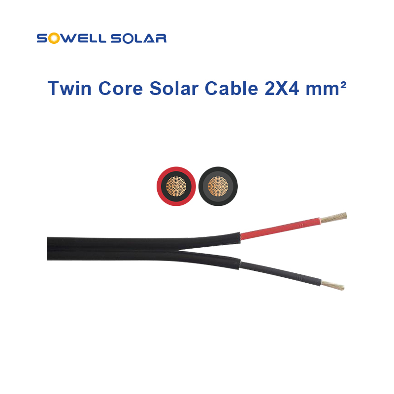 Flat Twin Core 2X4mm2 Solar PV Cable